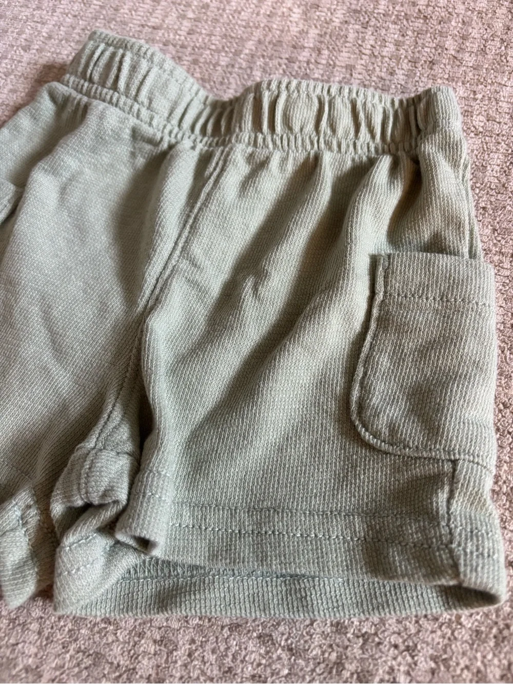 Kids Carter's Olive Green Knit Elastic-Waist Pocket Shorts